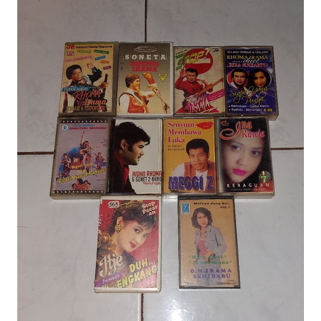 kaset RHOMA IRAMA-Seleksi Album / Album Manis Soneta / Stop / 20 Lagu Terbaik & Terlaris / Badai Dia