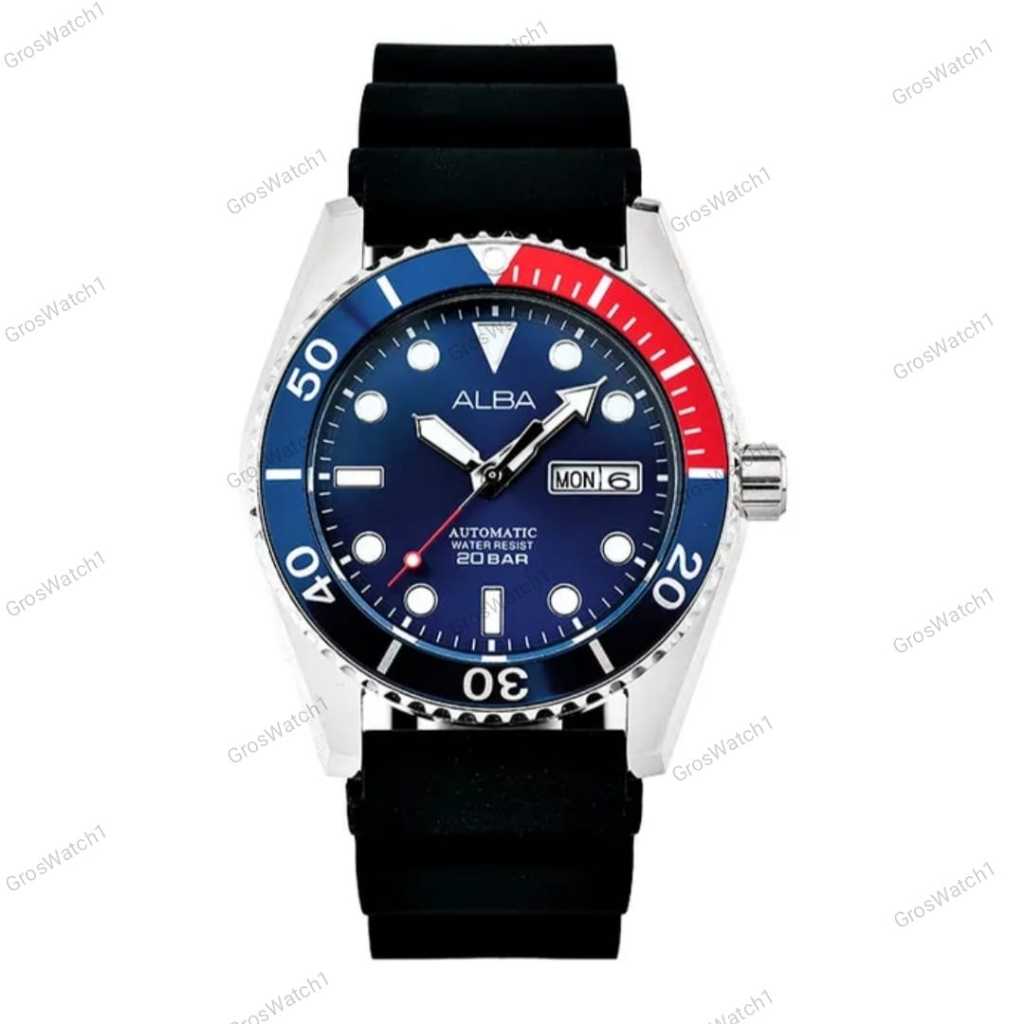 Jam Tangan Pria ALBA AL4425X1 100% Original Automatic Silicone Strap Garansi Resmi 1 Tahun