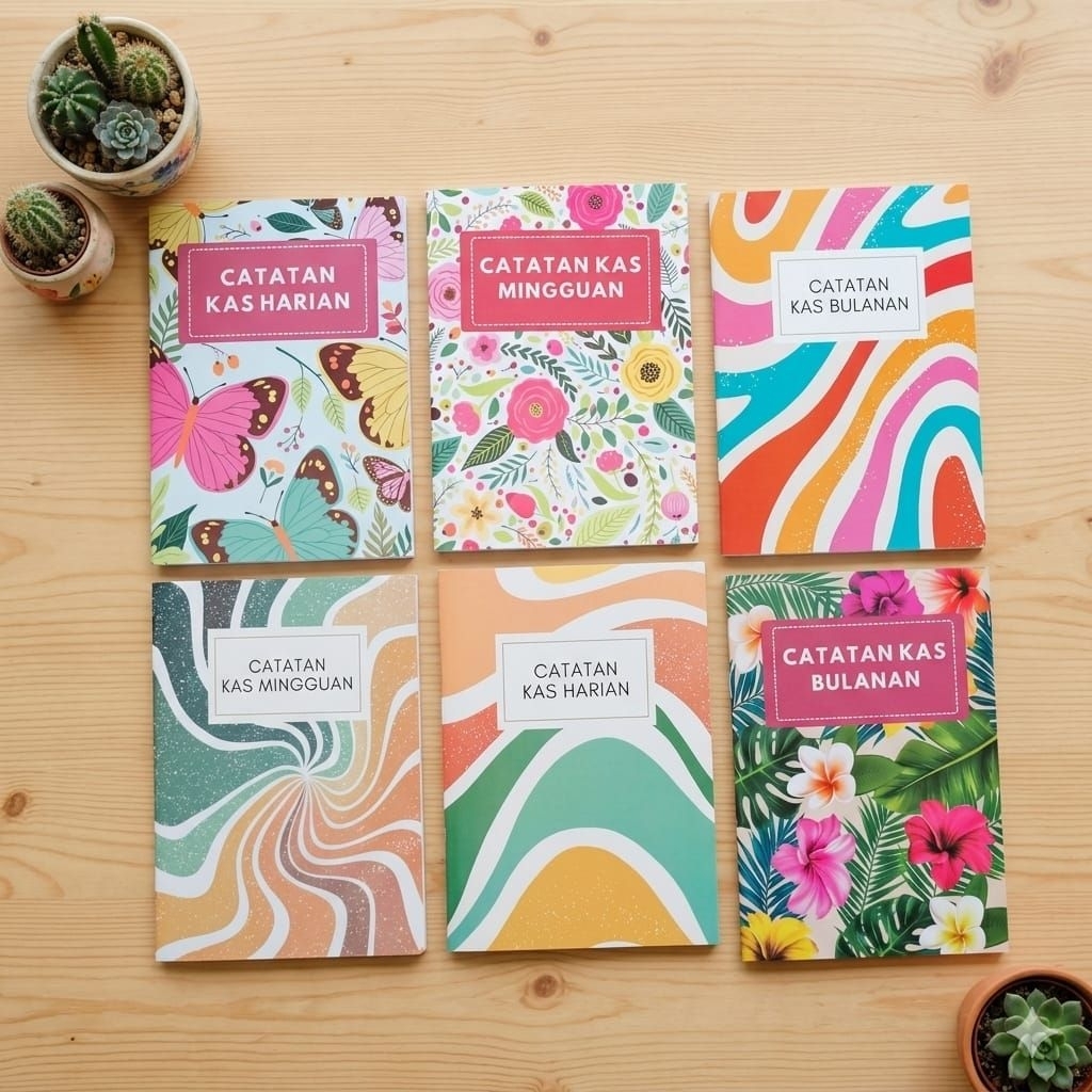 BUKU CATATAN KAS HARIAN / BUKU CATATAN KAS MINGGUAN /BUKU CATATAN KAS BULANAN AESTHETIC
