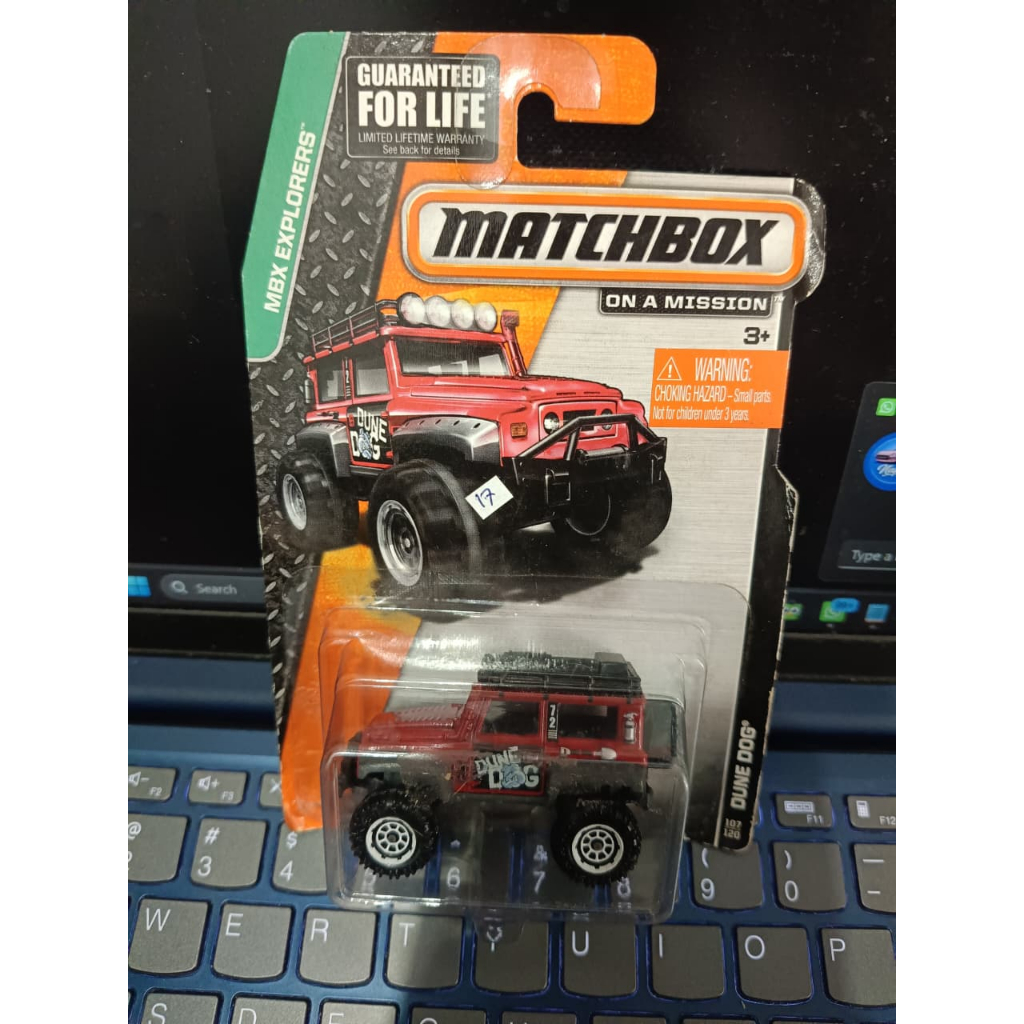 matchbox on a mission dune dog red colour