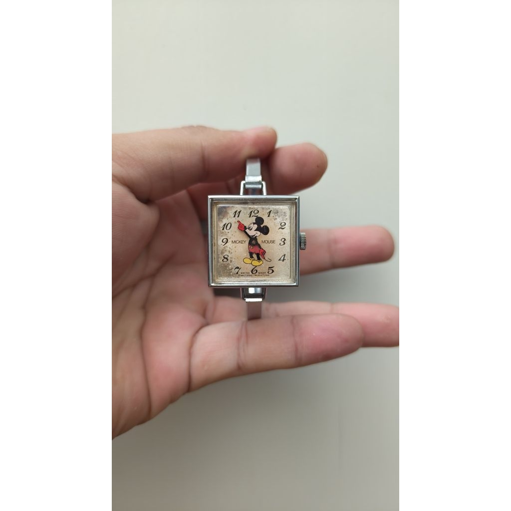 Jam Bradley Mickey Mouse Disney Original Vintage Swiss Made Murah