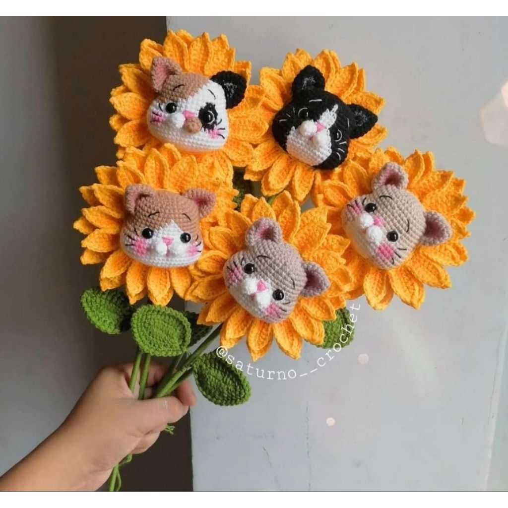 Buket bunga cat matahari (Spain) Crochet Pattern BISA PRINT/CETAK (HANYA POLA) (BUKAN BONEKA ATAU PR