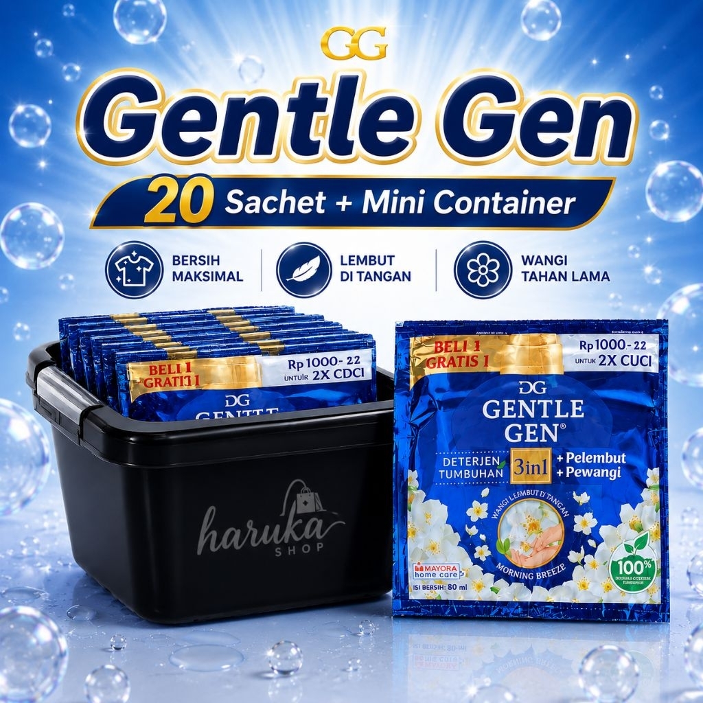 GENTLE GEN DETERJEN CAIR 20 SACHET FREE BOX CONTAINER