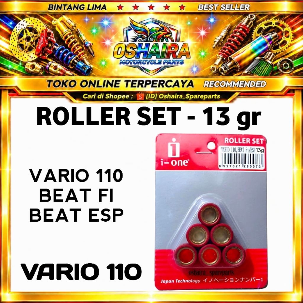 ROLLER i-one (6 Pcs) 13gr / ROLLER SET VARIO 110 / BEAT FI , BEAT ESP ,  ROLLER VARIO 110 ROLLER BEA