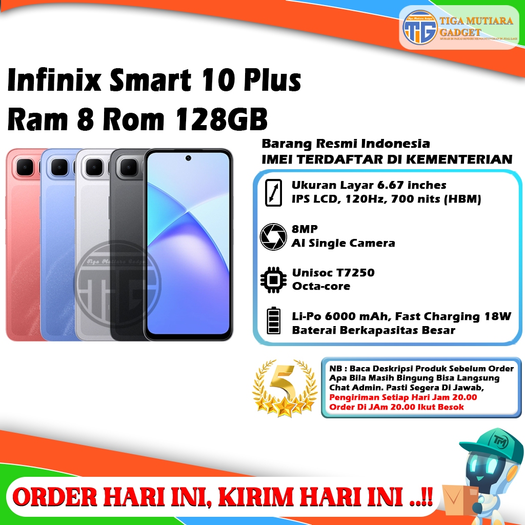 Infinix Smart 10 Plus 4G Ram 8 Rom 128GB