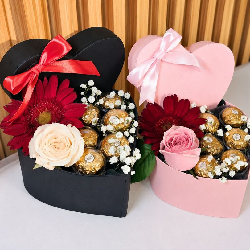 Bloom Box Coklat Bunga Valentine Ferrero Love Box Kado Gift Ulang Tahun Anniversary Romantic gudang 