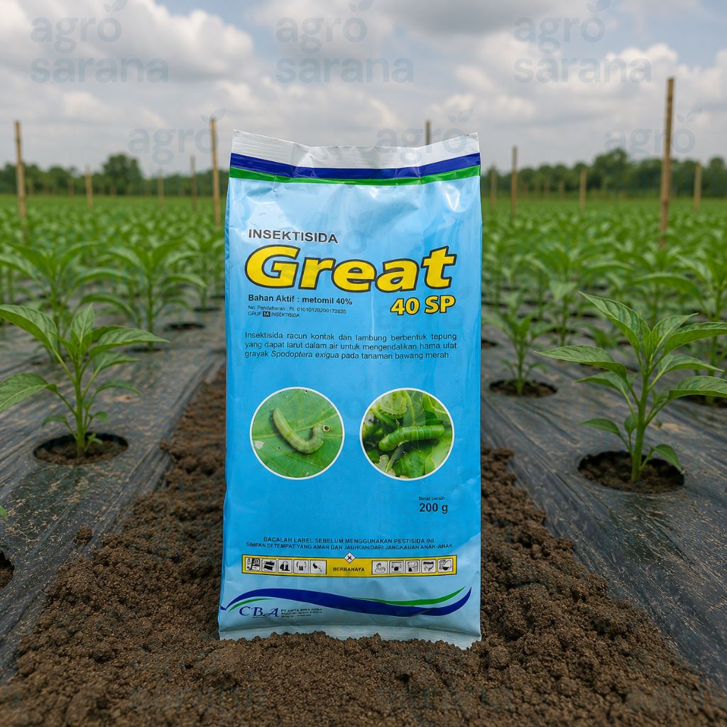 Insektisida Great 40 SP 200 gr - Pembasmi Ulat dan Kutu-kutuan Tanaman Berbahan Aktif Metomil - CBA