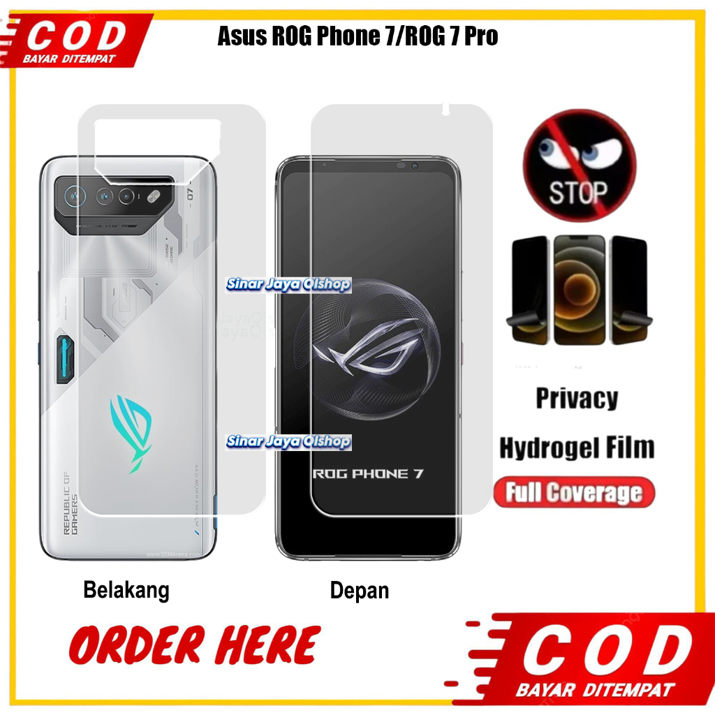 Hydrogel Clear/Spy Asus ROG Phone 7/ROG Phone 7 Pro/ROG Phone 7 Ultimate Anti Gores Anti Jamur Depan