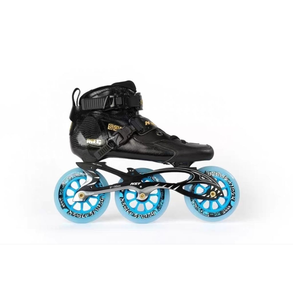 MST MEGALODON CARBON 3 WHEELS SPEED SLALOM INLINE SKATE SEPATU RODA