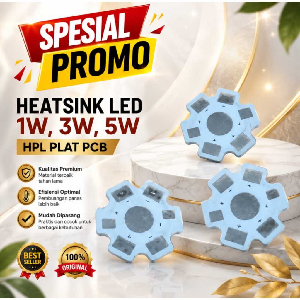 Heatsink Led 1w 3w 5w HPL Plat PCB