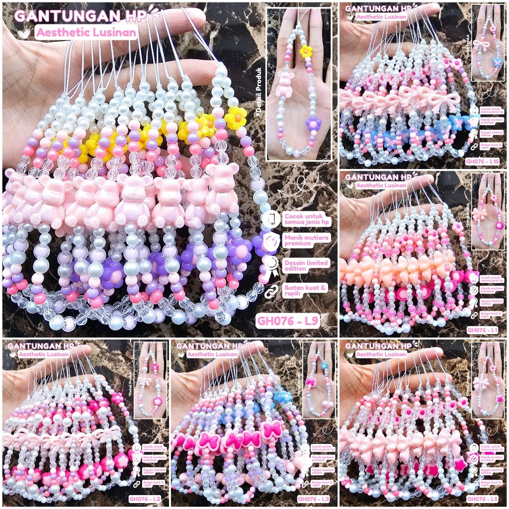 (12 pcs) Gantungan Hp Phone Strap Gantungan Tas Bag Charm Gantungan Kunci Keychain Barang Grosir Aks