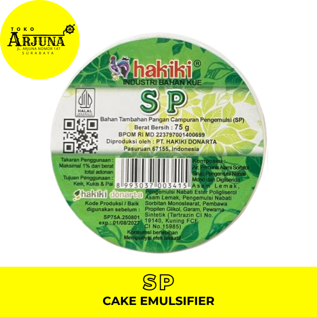 Hakiki SP Cake Emulsifier 75gr / 25gr Bahan Tambahan Pangan Halal Untuk Kue