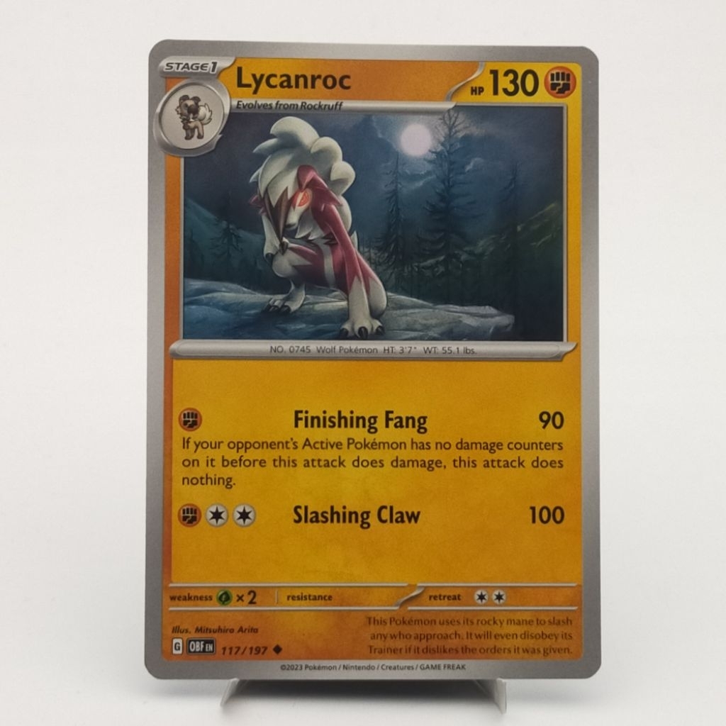 Kartu TCG Pokemon EN Original Lycanroc OBF 117/197
