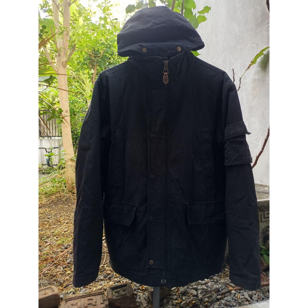 TIMBERLAND, mountain black parka with inner jacket polar, ecwcs side pocket, vintage Preloved