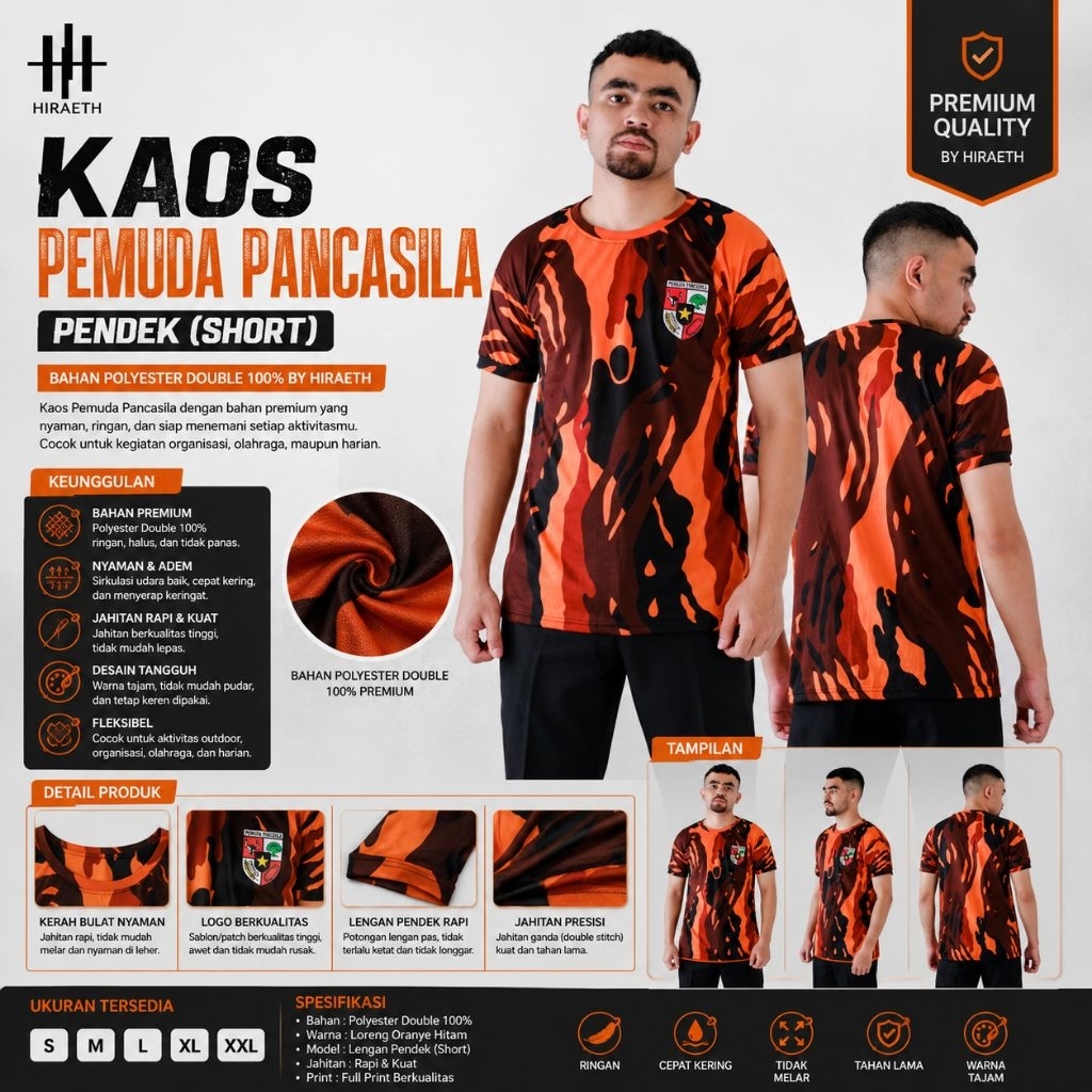 Kaos Loreng Pemuda Pancasila Lengan panjang Baju Lapangan Ormas