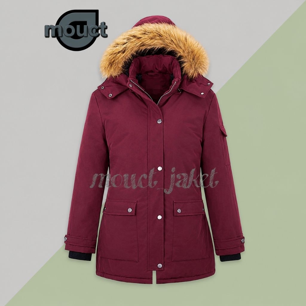 [MOUCT] Jaket Winter | Jaket Parka | Jaket Tebal Kerah Bulu Halus | Jaket Pria/Wanita Hoodie Bulu