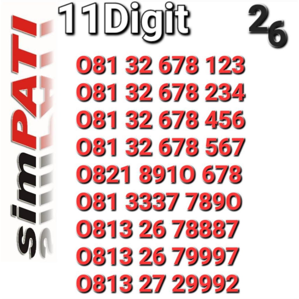 NOMOR SIMPATI 11DIGIT 7777x - 007
