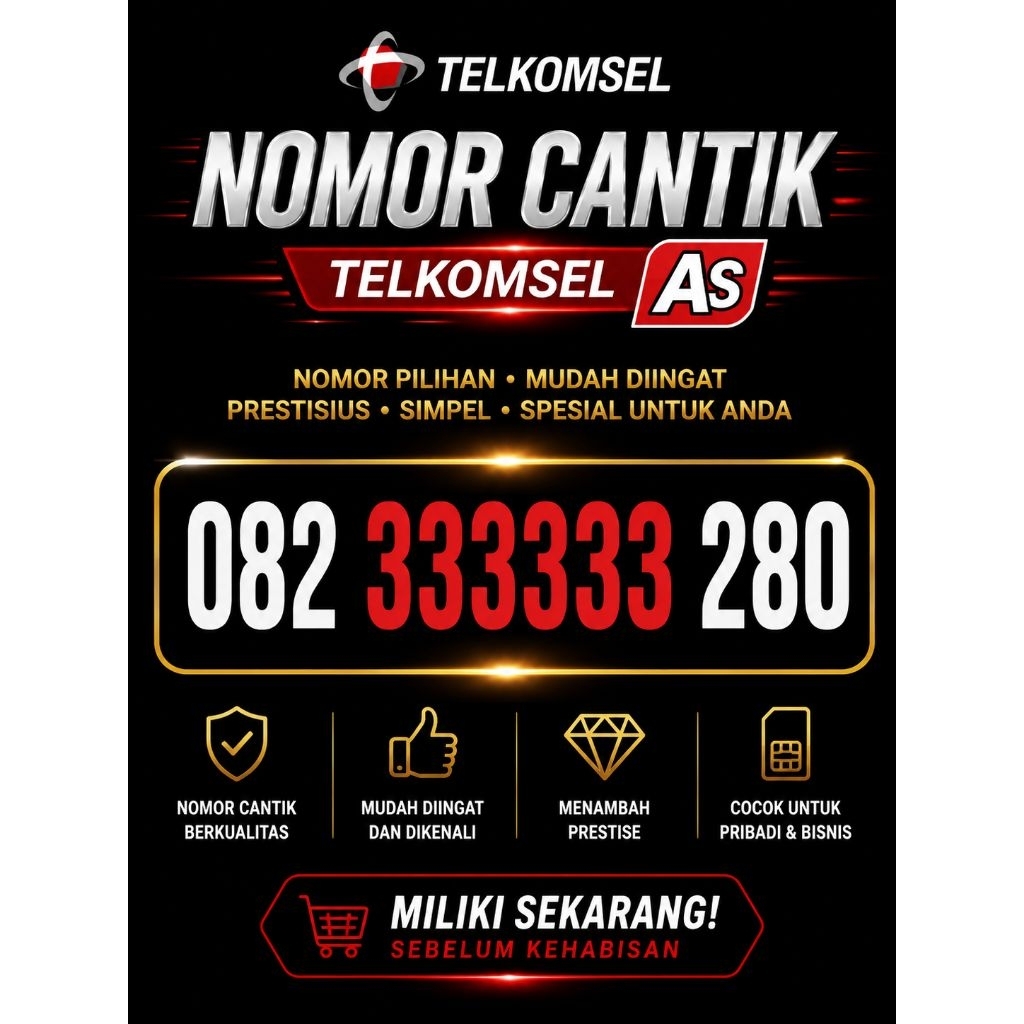 Kartu perdana nomor cantik telkomsel as cermin | 082 333333 820