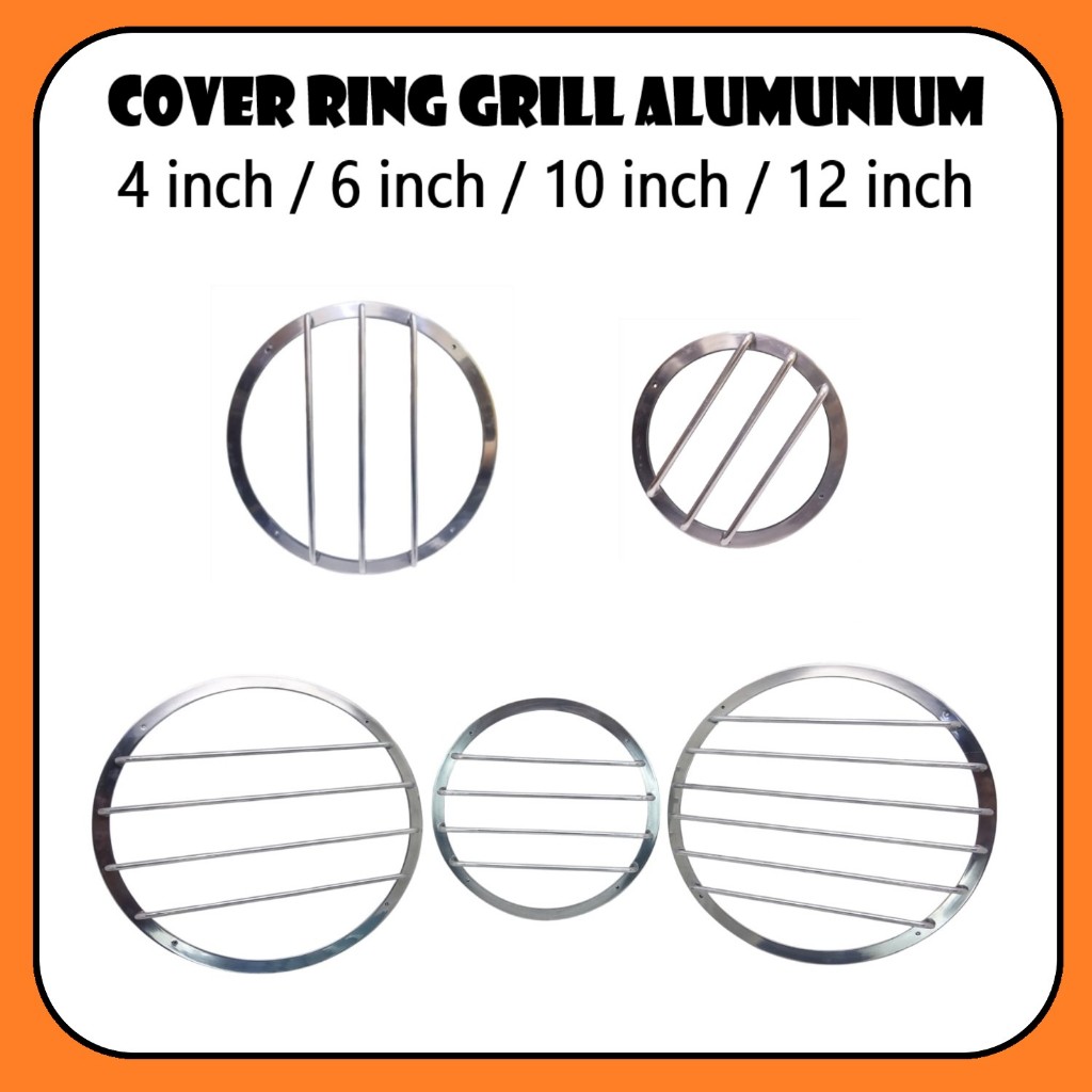 AUTO NET Grill Penutup Speaker Alumunium Chrome  - Cover Ring Grill Tutup Speaker 4 inch / 6 inch / 