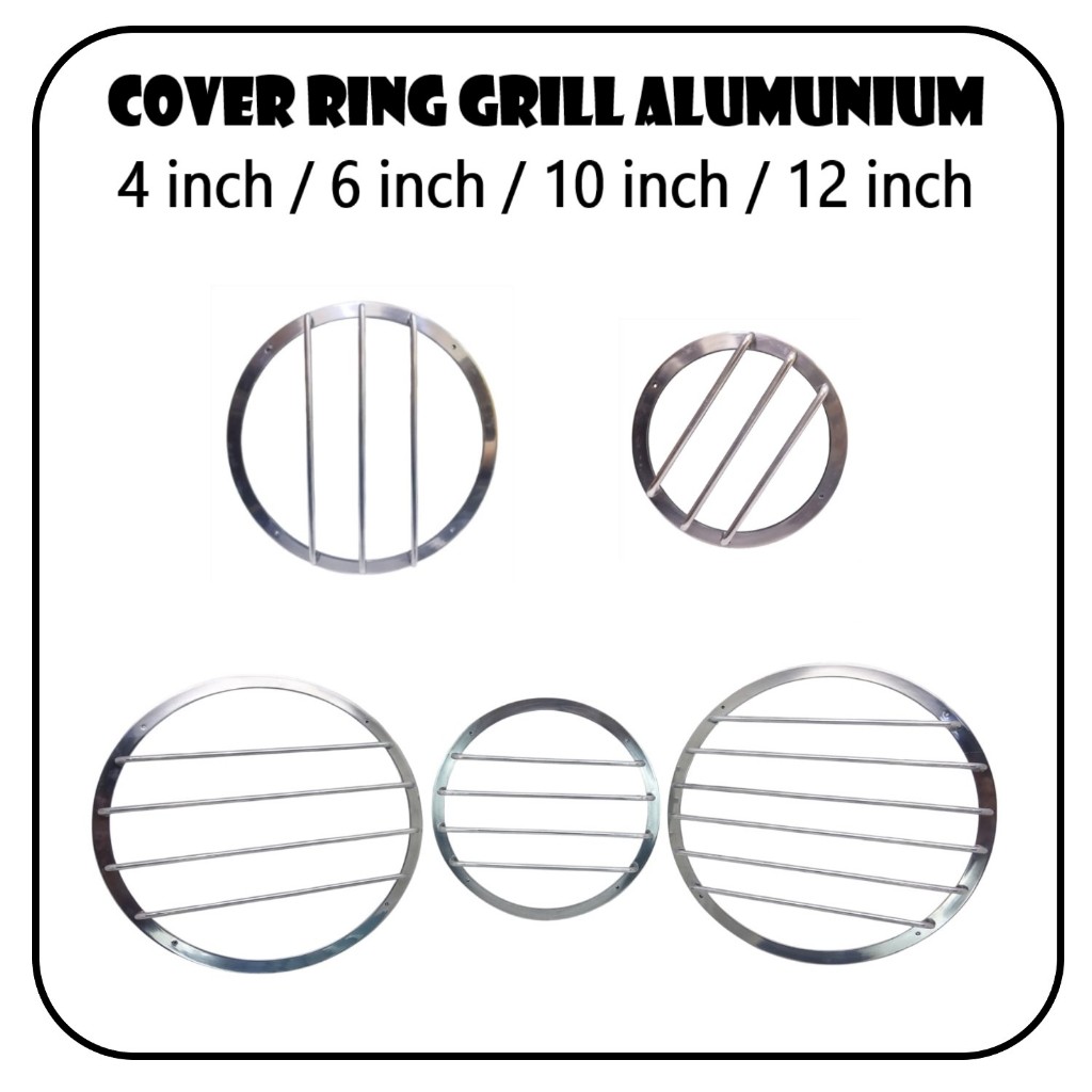 Grill Penutup Speaker Alumunium Chrome  - Cover Ring Grill Tutup Speaker 4 inch / 6 inch / 10 inch /