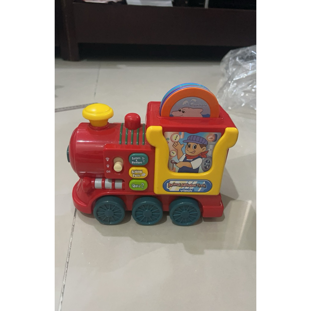 preloved mainan balita train alphabet vtech