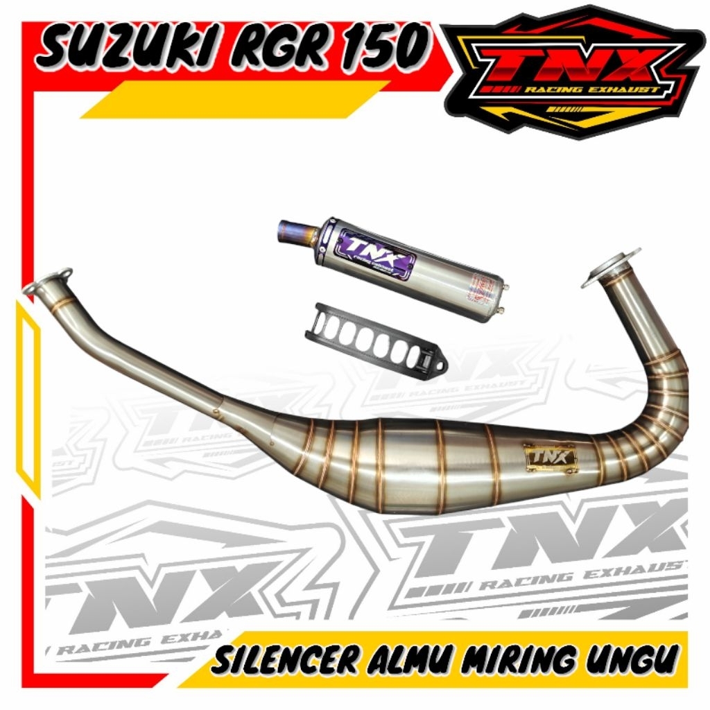Knalpot Suzuki RGR 150 Repsol Full Stainless TNX Racing Exhaust Original