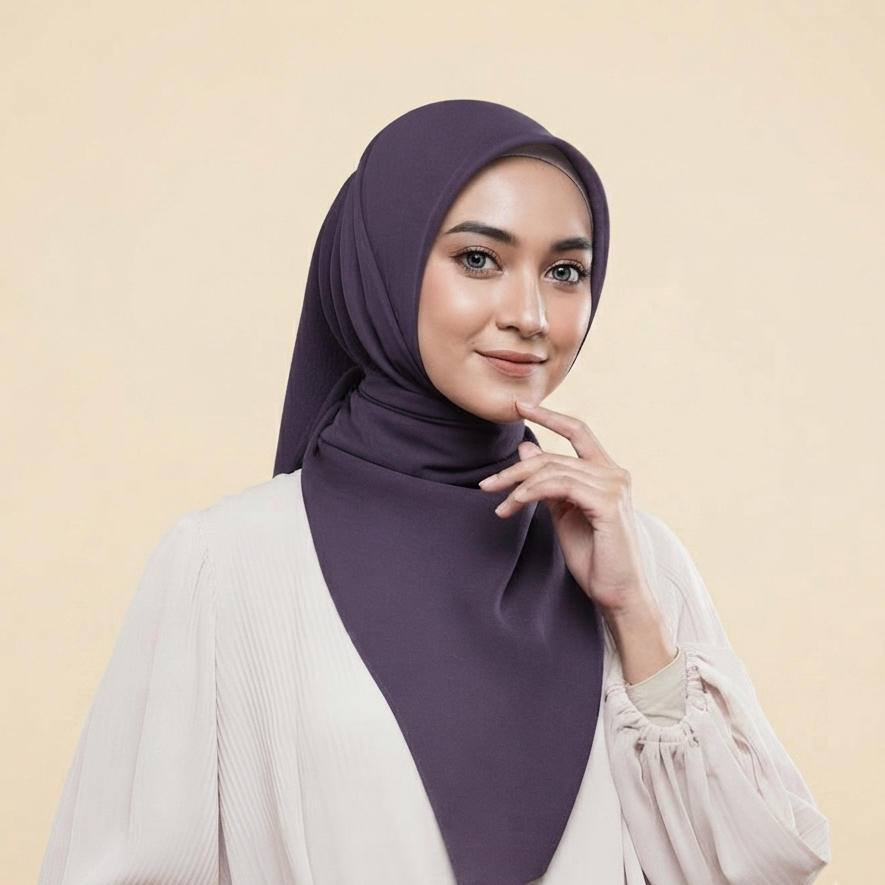 Hijab Segi Empat Plain Paris Jepang Napocut Asli Premium Tegak Paripurna