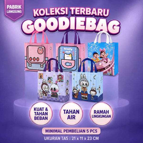 Goodie Bag Ulang Tahun Karakter Lucu Tas Kado Ulang Tahu Tas Hampers Waterproof Souvenir Ulang Tahun
