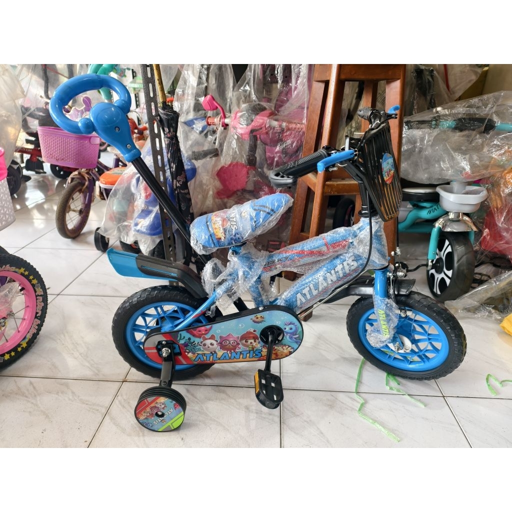 SEPEDA BMX 12 ATLANTIS BAN EVA+ DORONGAN + RODA SAMPING