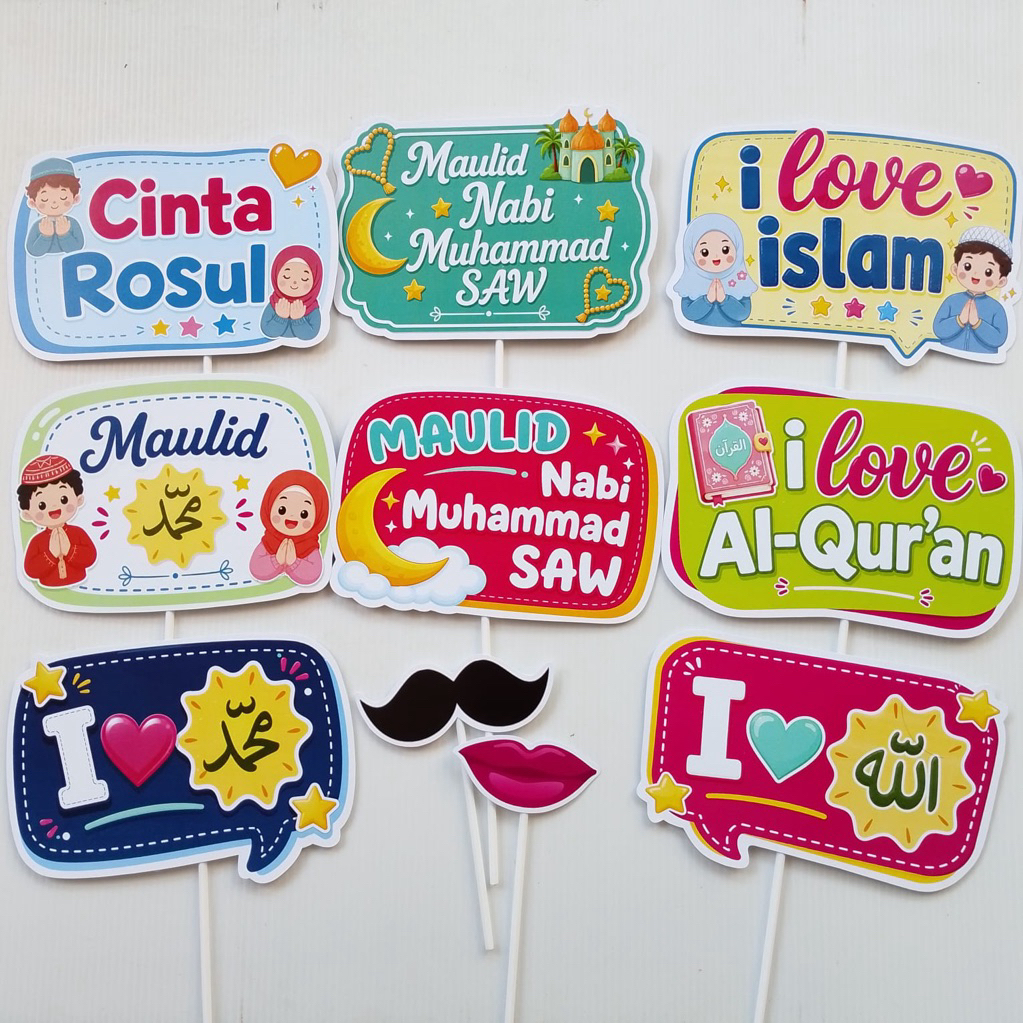 PROPS PHOTOBOOTH TEMA HIASAN MAULID NABI MUHAMMAD