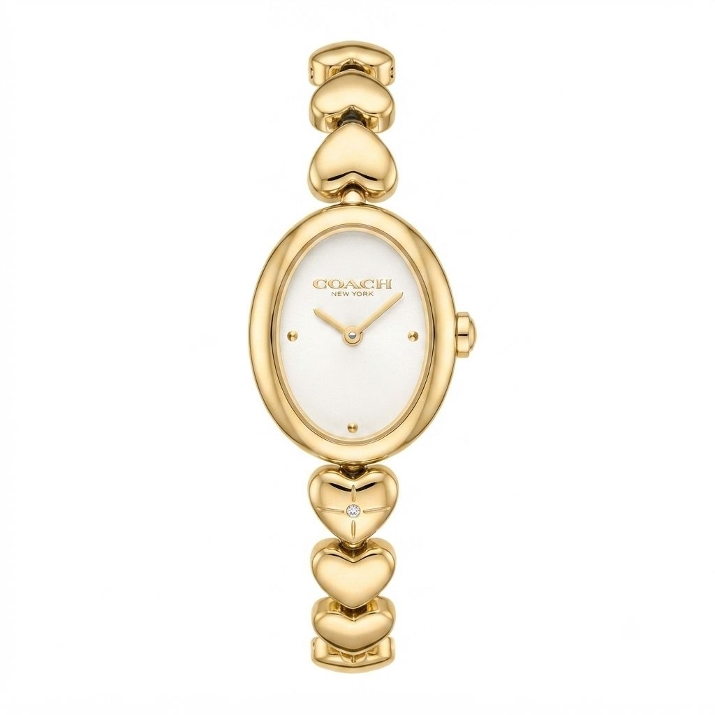 Jam Tangan Coach 14504638 Rantai Full Gold Wanita Original