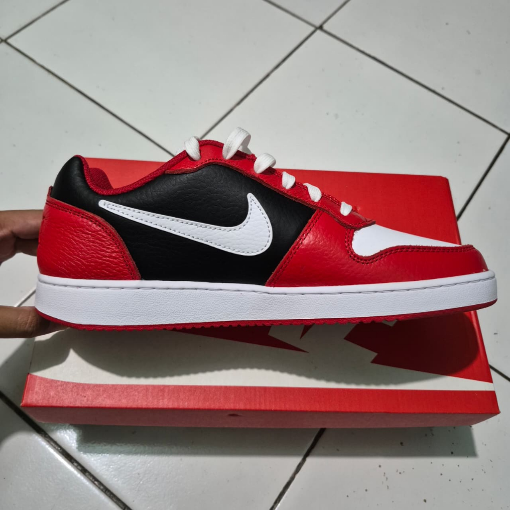 Nike Sepatu Pria Ebernon Low White Red Ukuran 43 Originial NEW
