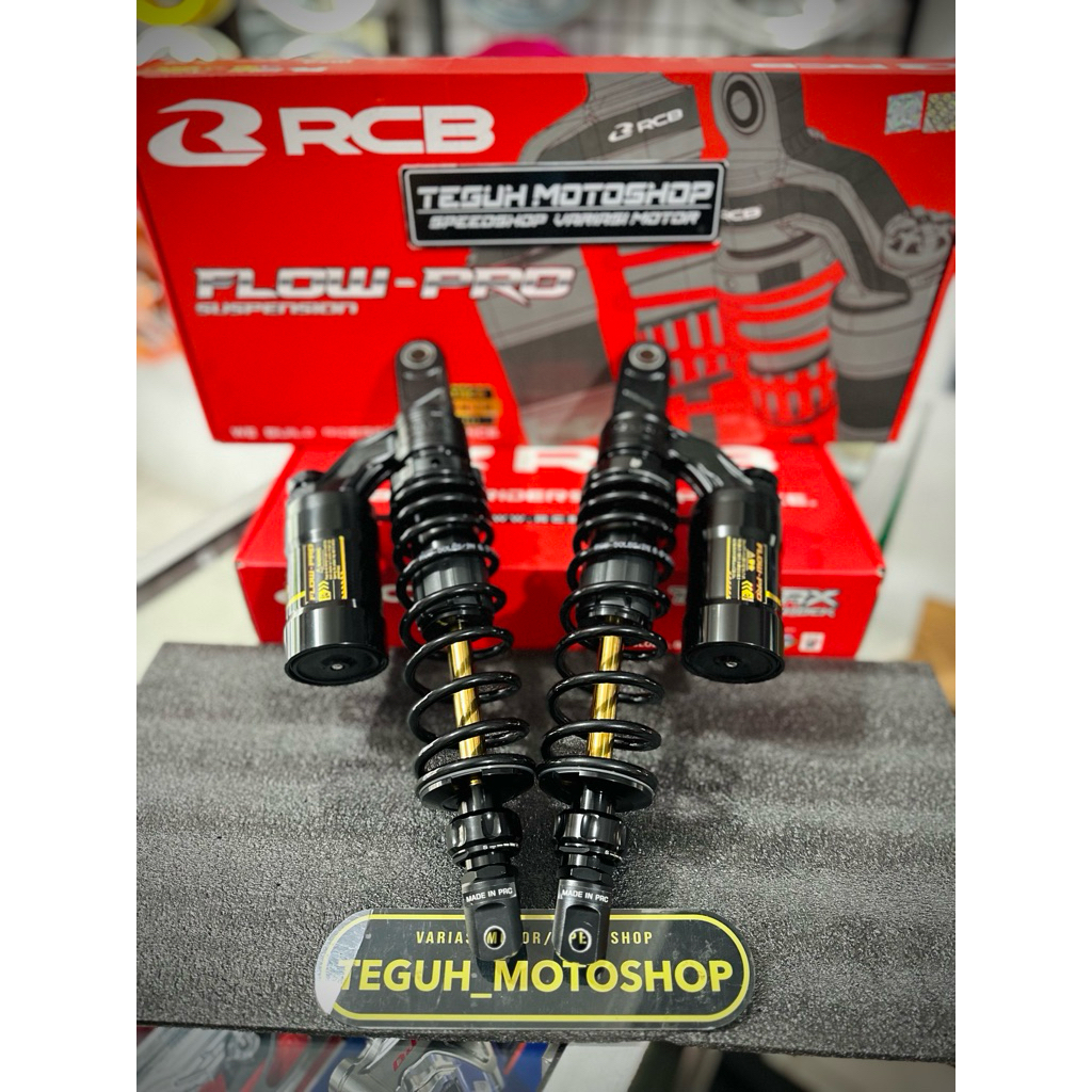 SHOCK RCB FLOW PRO PCX 160 365MM BLACK AS GOLD TIPE TERTINGGI SHOCK RCB PCX 160 365MM