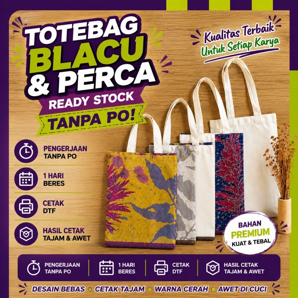 Tas Totebag Batik Kain Perca Etnik Tenteng  jinjing Tote Bag Blacu Tas Oleh oleh Souvenir pernikahan