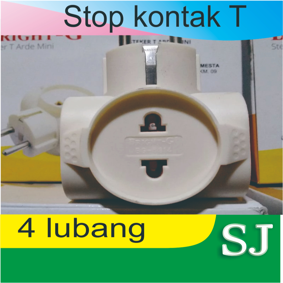 Steker T Multi  4 Lubang Colokan