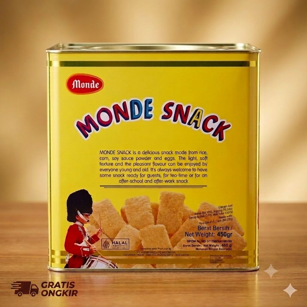 Monde Serena SNACK GOLD Kaleng Kuning 450gr / Cemilan gurih enak dam renyah
