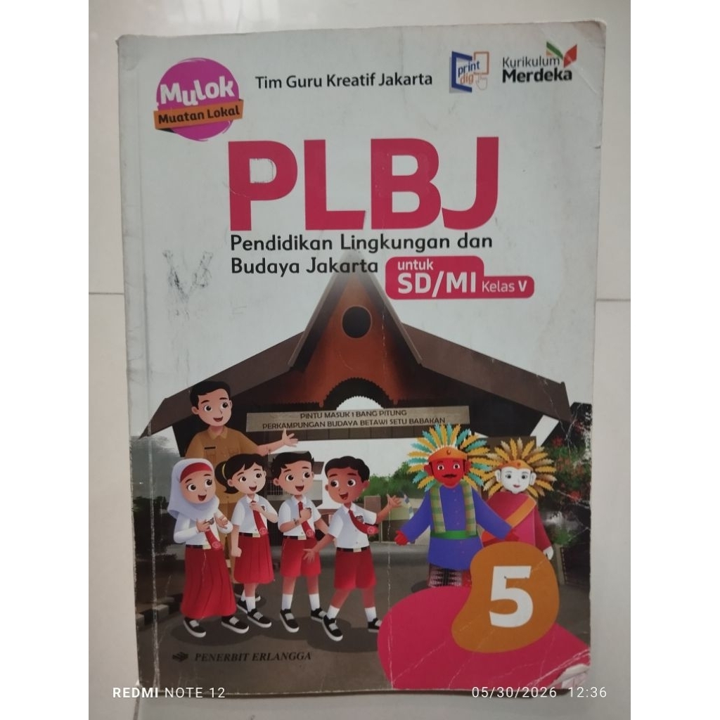 Buku PLBJ kelas 5 SD Erlangga- kurikulum merdeka - Bekas