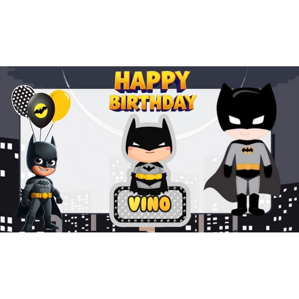 Spanduk BATMAN banner BATMAN spanduk banner ultah anak background BATMAN  custom backdrop ulang tahu