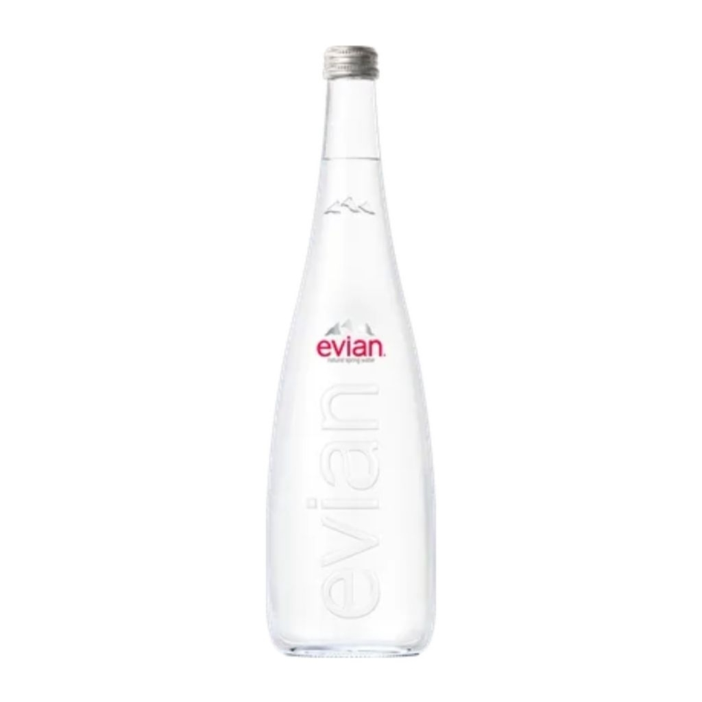 EVIAN NATURAL MINERAL WATER GLASS