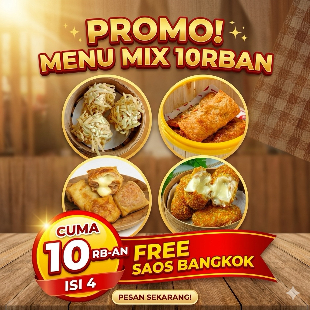 MENU MIX UDANG KEJU UDANG RAMBUTAN LUMPIA UDANG DIMSUM KEJU LUMER