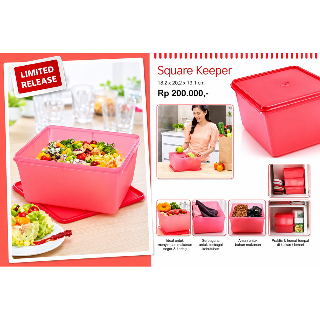 Tupperware square keeper 10L