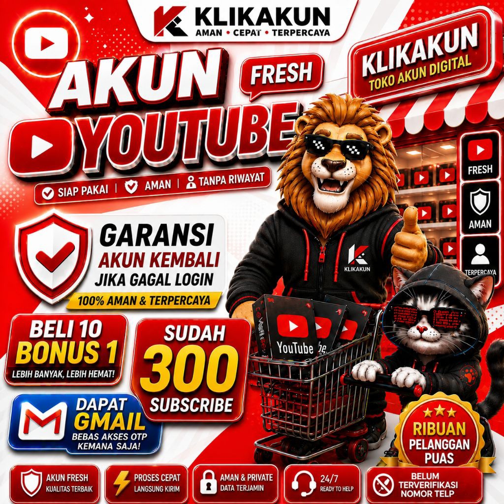 JUAL AKUN YOUTUBE FRESH SIAP PAKAI 0 - 300 SUBSCRIBE + GMAIL FRESH BISA OTP KEMANA SAJA