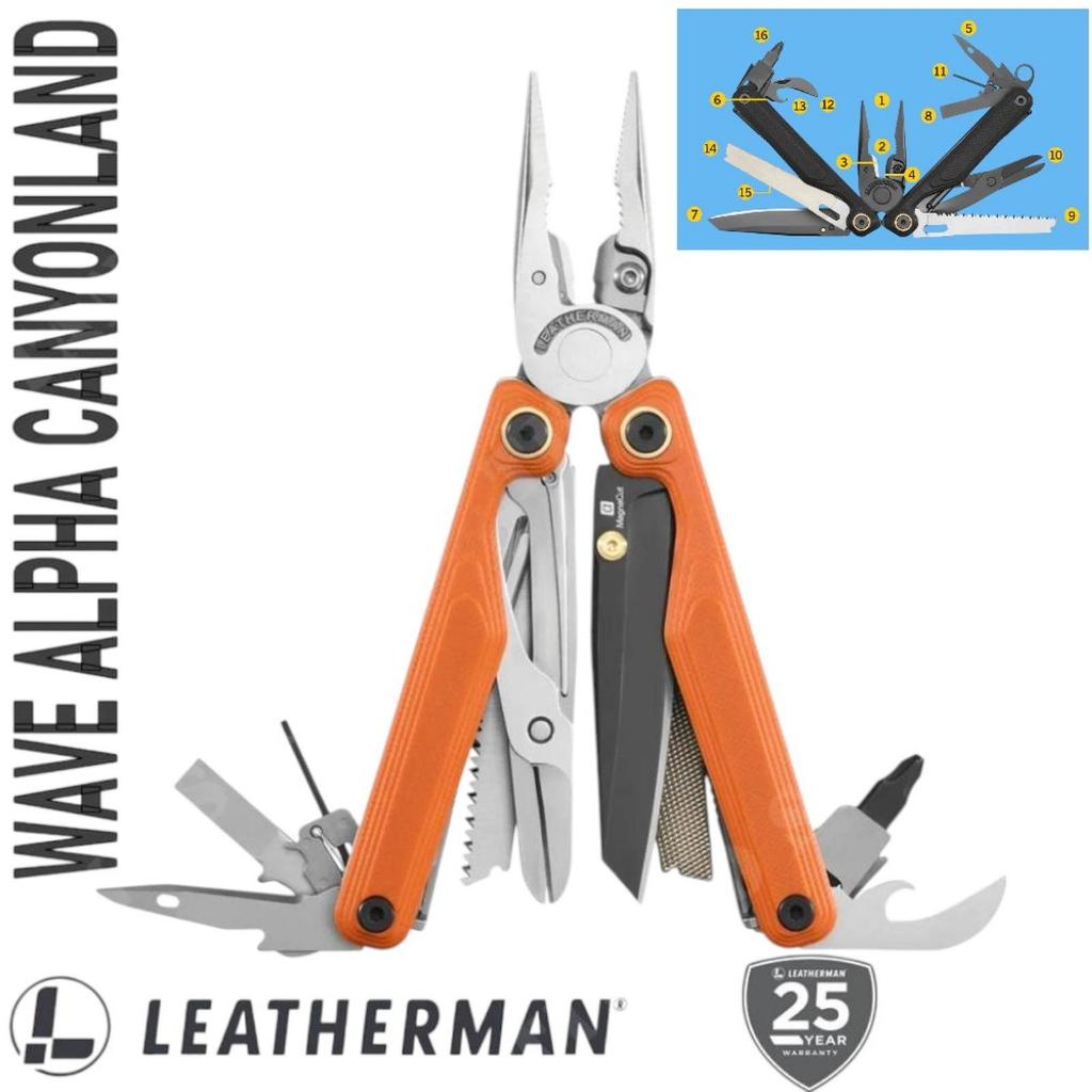Pisau Surival Kit New Version LEATHERMAN WAVE ALPHA 18 Tools Stainless Steel Blade