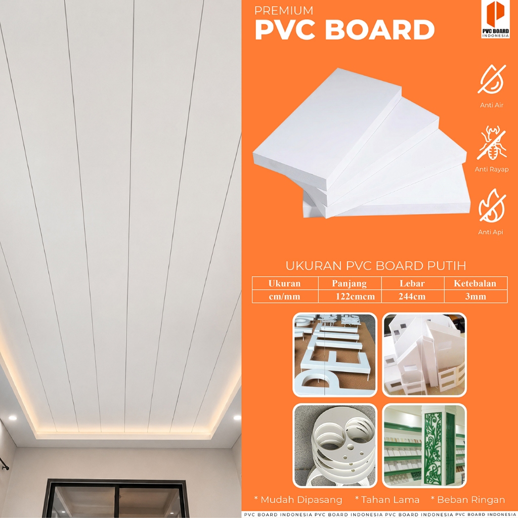 PVC Board Lembaran 3mm Ukuran 122x244cm | PVC Foam Board