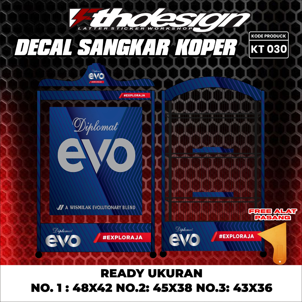 Stiker Sangkar Kotak Decal Sangkar Burung Model Terbaru Motif Diplomat EVO