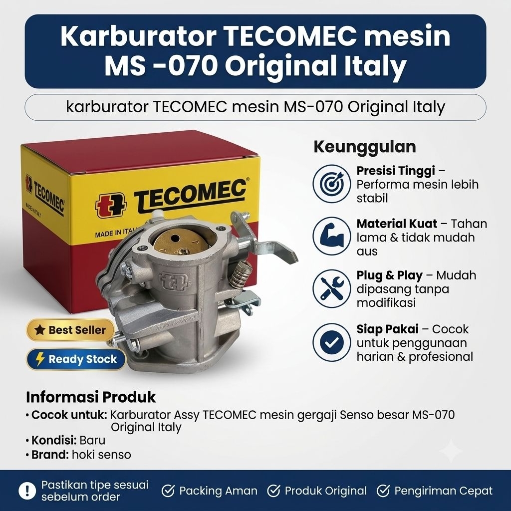 Karburator TECOMEC Mesin Senso MS-070 Original Italy