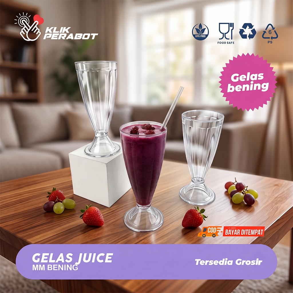 Gelas Jus / Gelas Jus MM Bening / Gelas Jus Plastik