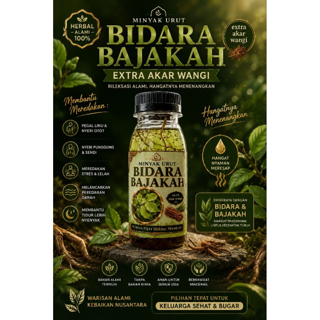 MINYAK URUT BIDARA BAJAKAH Extra Akar Wangi