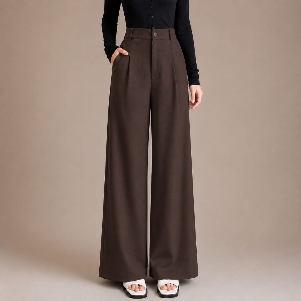 viona pants celana highwaist wanita losee pants trouser | celana panjang kulot wanita