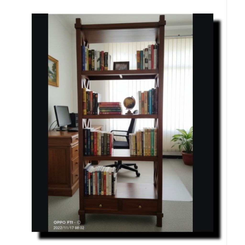RAK BUKU RAK KANTOR LEMARI KANTOR RAK FILE KAYU JATI